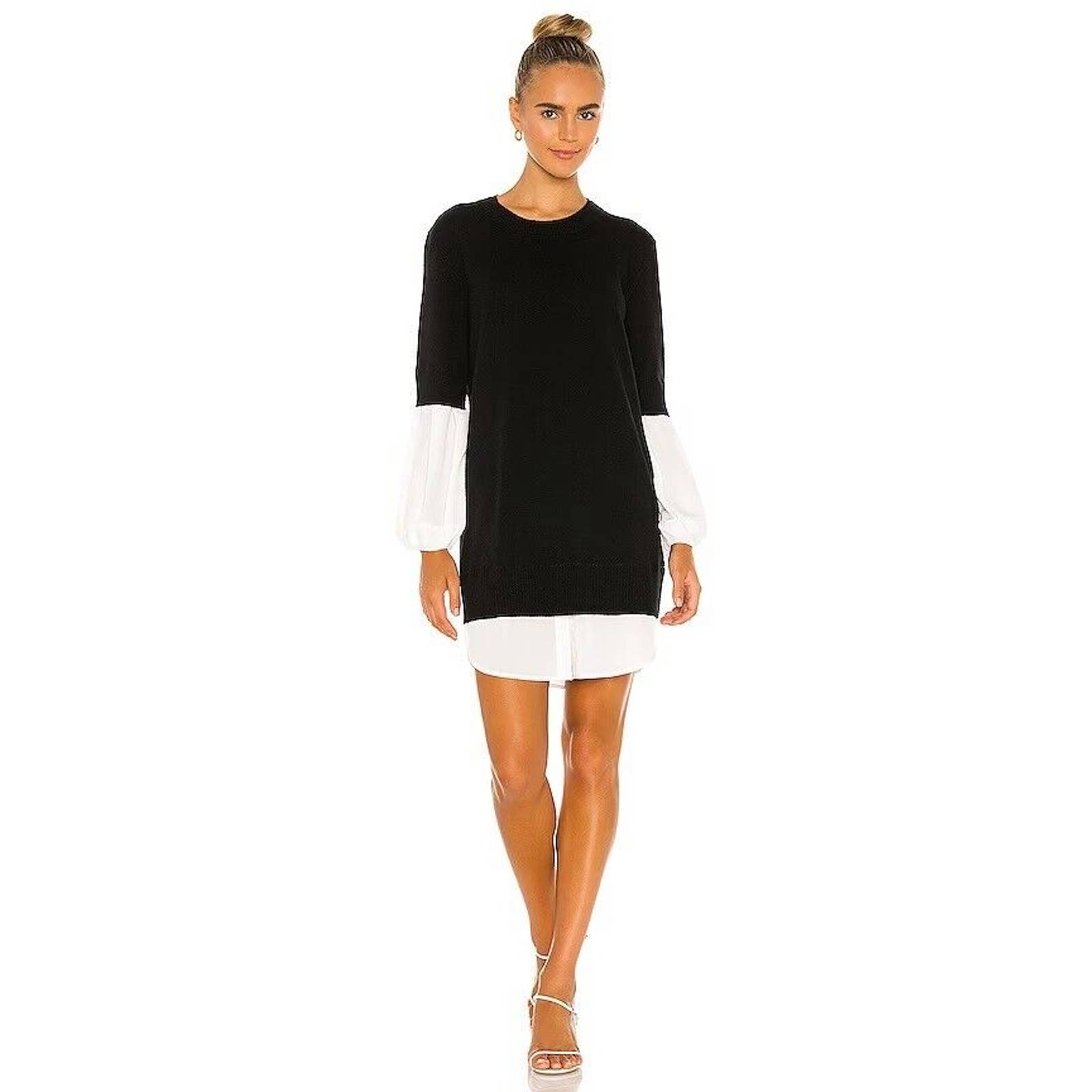 Brochu Walker Pullover Sweater Women's Size Xs Black Wool Crew Neck Long Sleeves